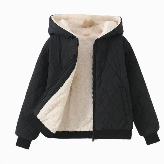 3-4 Years Little Boys Quilted Hooded Jacket Fleece Lined Zip Up Lightweight Padded Coat