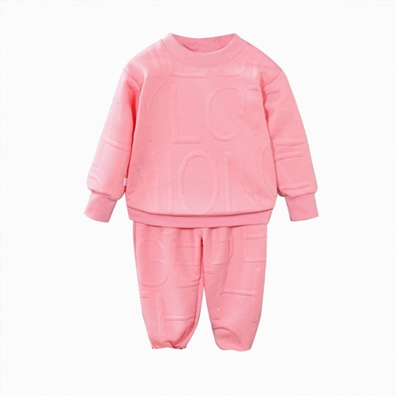 3-4 Years Newborn Infant Boy Outfits Long Sleeve Pullover Sweatshirt Pants Clothes Set Fall Winter 2Pcs for 0 6 12 18 24 M 1t 2t 3t 4t 5t Pajamas & Dailywear,Pink