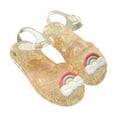thumbnail image 1 of 3-4 Years Summer Sandals For Little Girls Toddler Shoes Baby Girls Cute Fruit Jelly Colors Hollow Out Non-slip Soft Sole Beach Roman Sandals Yellow, 1 of 7