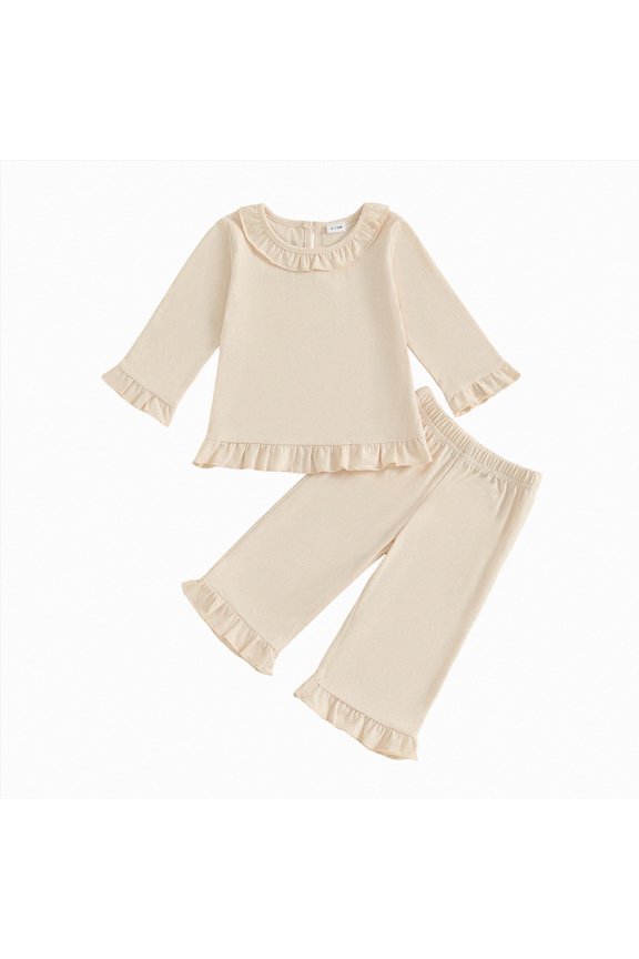 3-4 Years Toddler Girl Fall Winter School Set Long Sleeve Sweatshirts and Jogger Pants 6-12 Months 12-24 Months 2T 3T 4T 5T 6T 7T Girl,Light Yellow Outfit