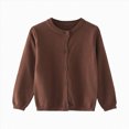 thumbnail image 1 of 3-4 Years Toddler Girls Basic Solid Color Knit Cardigan Long Sleeve Button Down Sweater, 1 of 4