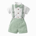 thumbnail image 1 of 3-4 Years Toddler Kids Boys Gentleman Outfit Suits Infant Boys Short Pants Set Short Sleeve Shirt with Suspender Strap Shorts 18 24 Months 2T 3T 4T 5T 6T Kids Gentleman Outfits,Blue, 1 of 7