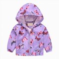 thumbnail image 1 of 3-4 Years Toddler Toddler Rain Jacket Kids Cartoon Windbreaker Coat Baby Girl Boy Zip Hooded Outerwear Fall Infant Raincoat Purple Hoodie, 1 of 9
