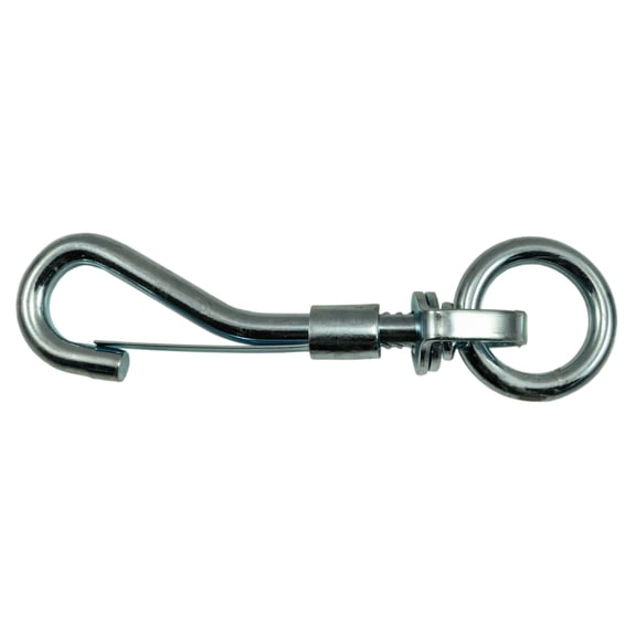 3/4" Zinc Plated Steel Swivel Eye Spring Snap Hooks (10 pcs.)