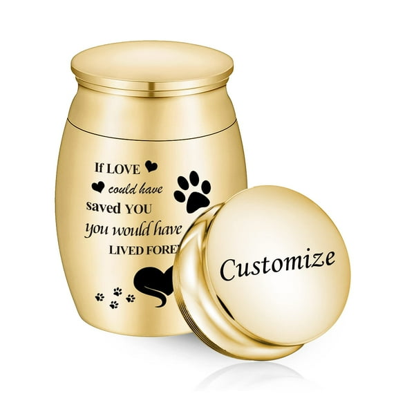 3*4 cm Small Cremation Keepsake Urn for Cat Ashes Miniature Memorial Urn - Rest In Peace Little Cat-If Love Could Have Save You You Would Have Lived Forever