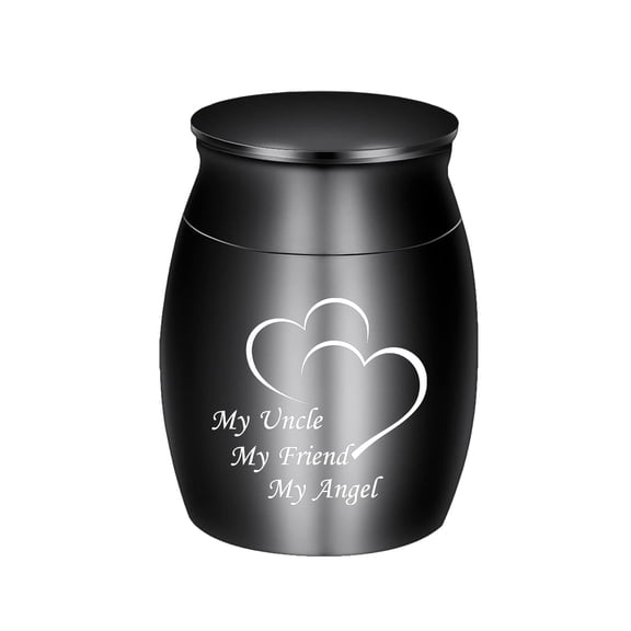 3*4 cm Small Cremation Keepsake Urn for Human Ashes Miniature Memorial Urn for Memorial Uncle - Black