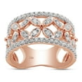 thumbnail image 1 of 3/4 ct. t.w Round Cut Lab Created Moissanite Diamond Double Row Floral Wedding Band Ring For Women In 10K Solid Rose Gold (G-H Color, VVS1 Clarity, 0.75 Cttw)-8.5, 1 of 7