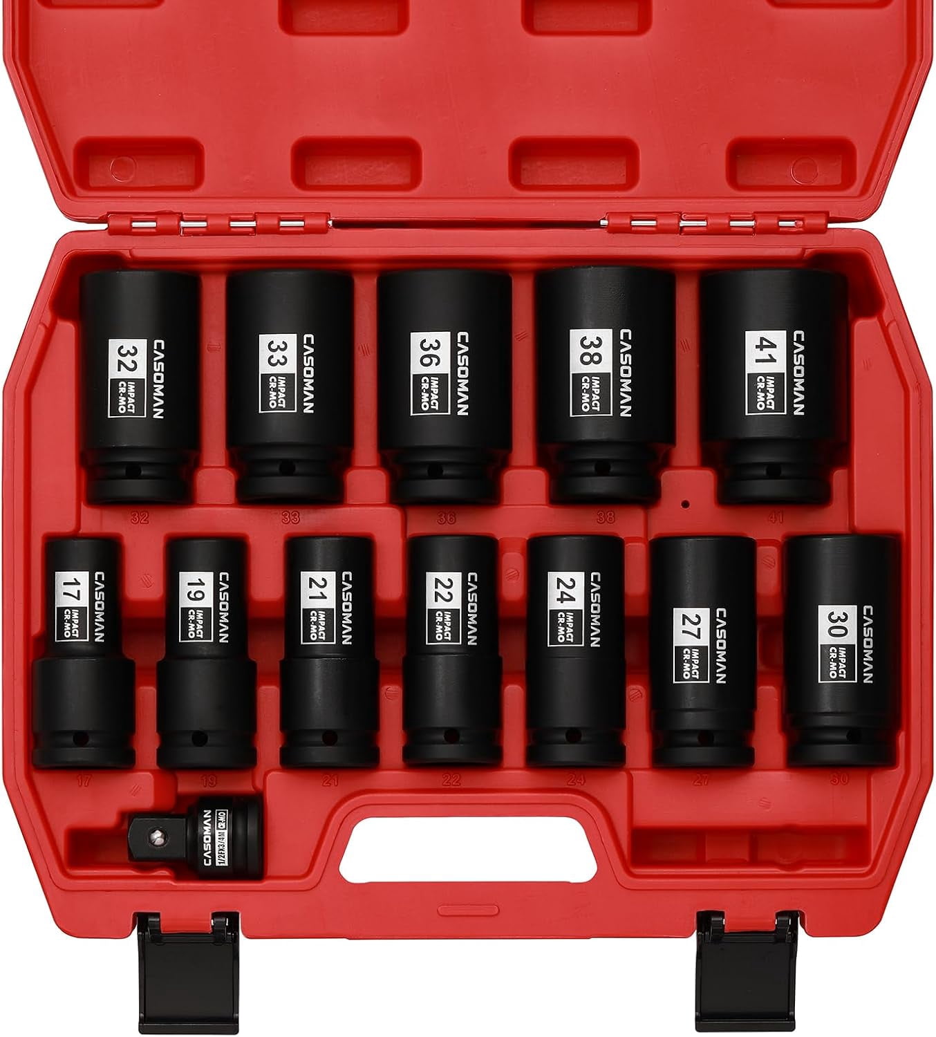 Stark USA 35079 22pc Socket Set 3/4dr Deep SAE Cr-Mo Extension Bar Sl