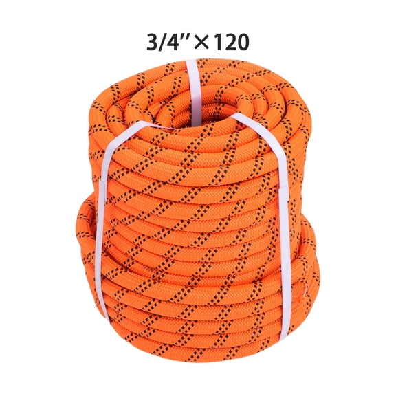 3/4 in ×120' 48 Stranded Braided Rope Breaking Strength 8626 Pounds Orange Black