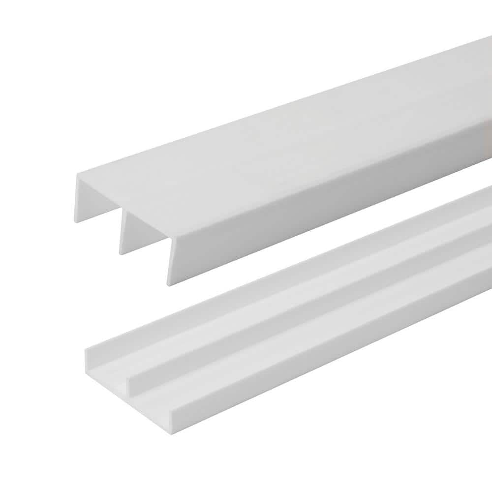3/4 in. D x 13/4 in. W x 36 in. L White Styrene Plastic Sliding Bypass