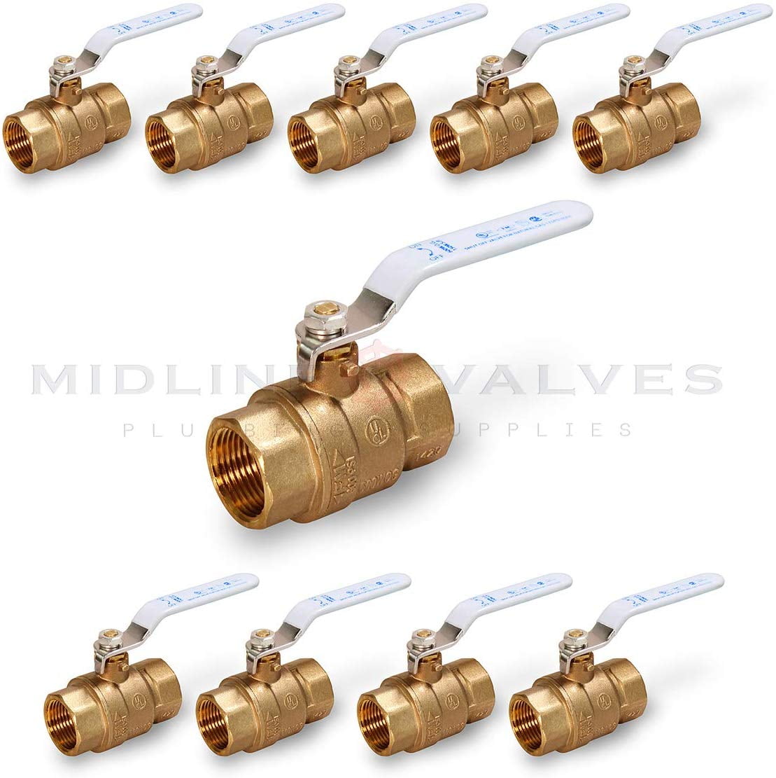 3/4 in. FIP x 3/4 in. FIP Premium Brass Full Port Ball Valve (10 Pack)