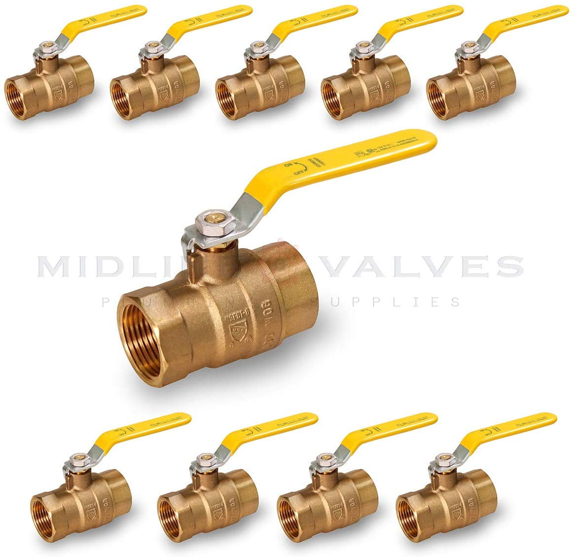 3/4 in. FIP x 3/4 in. FIP Premium Brass Full Port Ball Valve (10 Pack)
