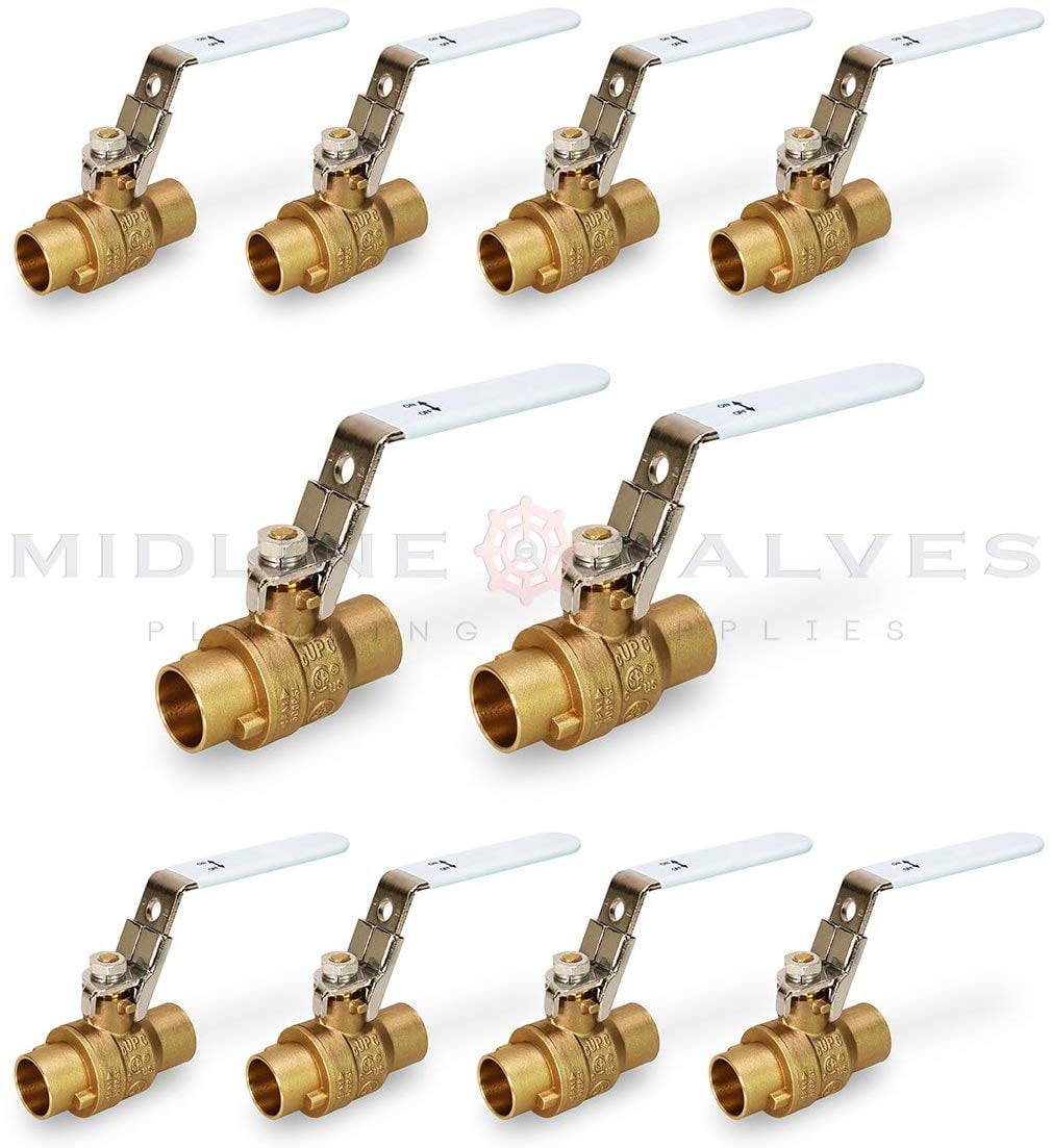 3/4 in. FIP x 3/4 in. FIP Premium Brass Full Port Ball Valve with Lock Handle (10 Pack)