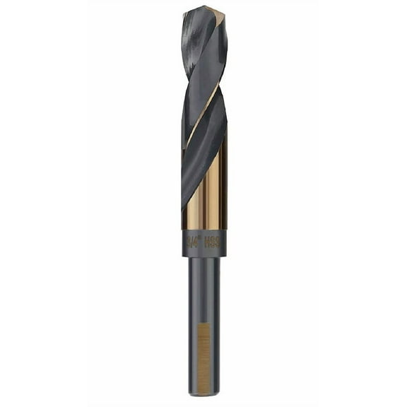 3/4 in. HSS Silver and Deming Drill Bit 1/2" Reduced 3-Flat Shank Golden/Black Oxided 135 Deg.Split Point