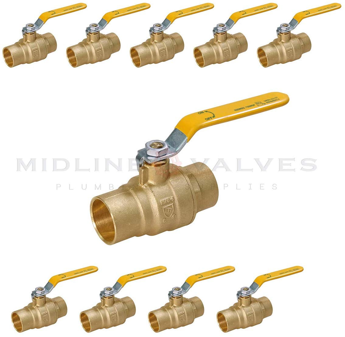 3/4 in. SWT x 3/4 in. SWT Premium Brass Full Port Ball Valve (10 Pack)