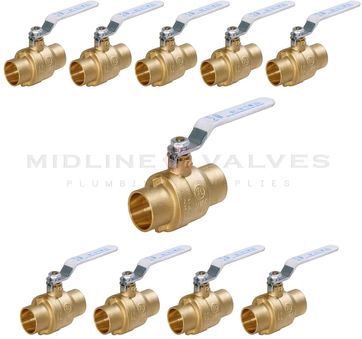 3/4 in. SWT x 3/4 in. SWT Premium Brass Full Port Ball Valve (10 Pack)