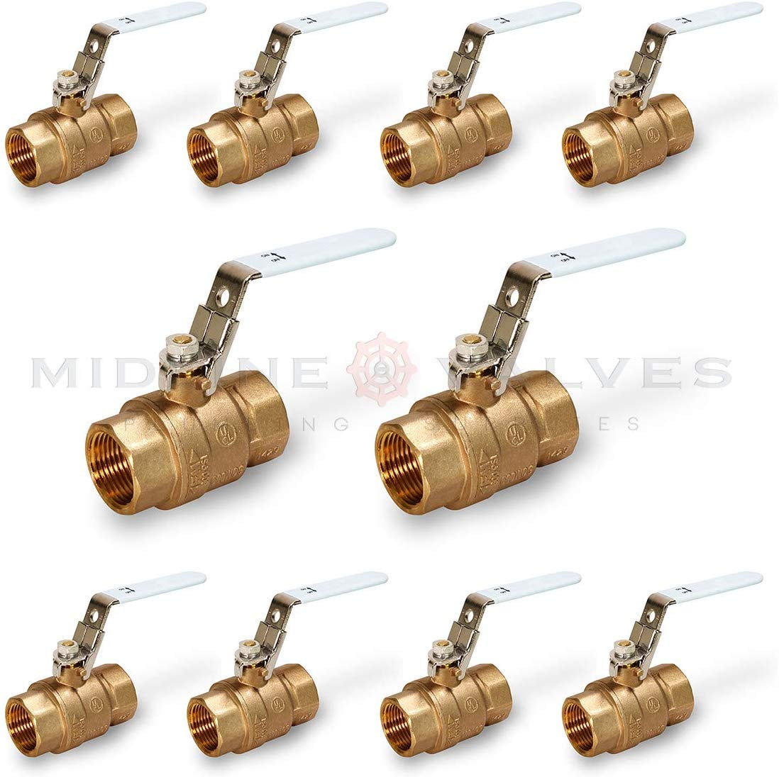 3/4 in. SWT x 3/4 in. SWT Premium Brass Full Port Ball Valve with Lock Handle (10 Pack)