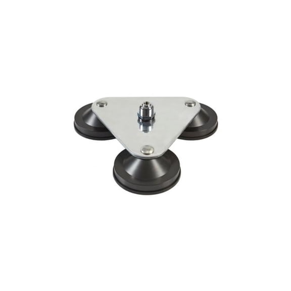 3-4 in. Triple Magnet Aluminum Mount with HD SO-239 Stud - Black & Silver