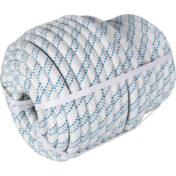 3/4 inch 150 FT Braid Polyester Pulling Rope, 16000 LBS Arborist Bull Rope High Strength Tree Rope for Marine, Tree Work, Swing