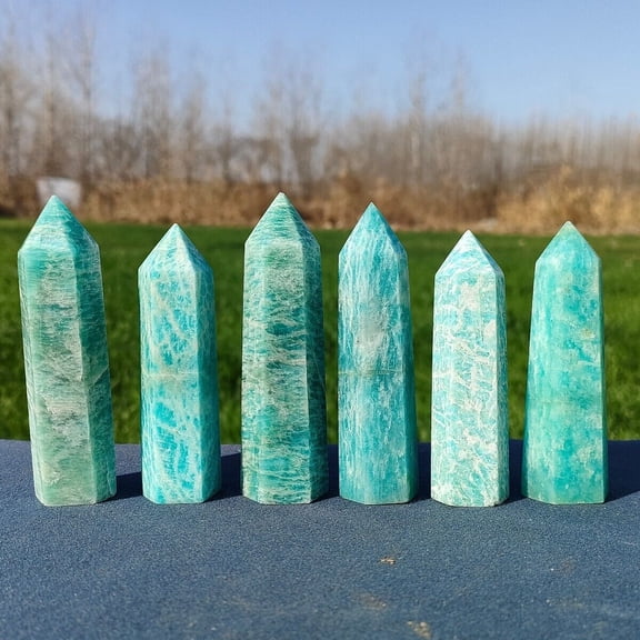 3 ~ 4 inch Amazonite Stone Tower Obelisk Wand Gemstone Mineral Specimen Decor