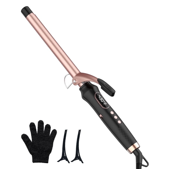 3/4 inch Curling Iron,100-240V Dual Voltage Culing Wand,Long Barrel Curling Iron Hair,Fast Heating Hair Curler with 12 Heat Settings with LED Display
