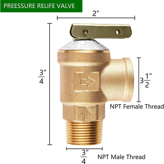 3/4 inch  IPS Isolator Tankless Water  Service Valve Kit, with Pressure Relief Valve,(TOOL028)