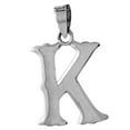 thumbnail image 1 of 3/4 inch Sterling Silver Block Initial K Alphabet Pendant Alphabet Letters High Polished, 1 of 2