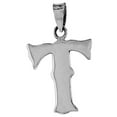 thumbnail image 1 of 3/4 inch Sterling Silver Block Initial T Alphabet Pendant Alphabet Letters High Polished, 1 of 2