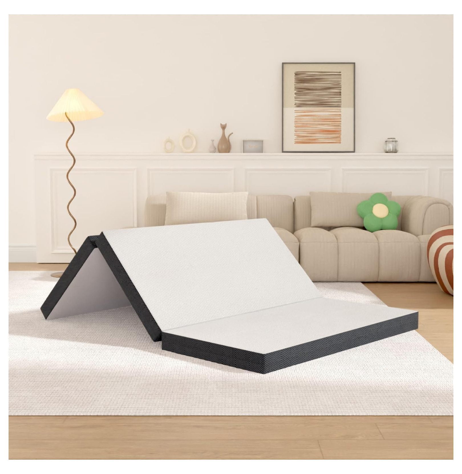 3/4 inch Tri Fold Folding Mattress with Cover, Cooling Gel Memory Foam