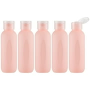 3.4 oz Travel Bottles for Toiletries (5PCS), Empty Plastic Shampoo Bottle, Container Tsa Approved (100ml, Pink)