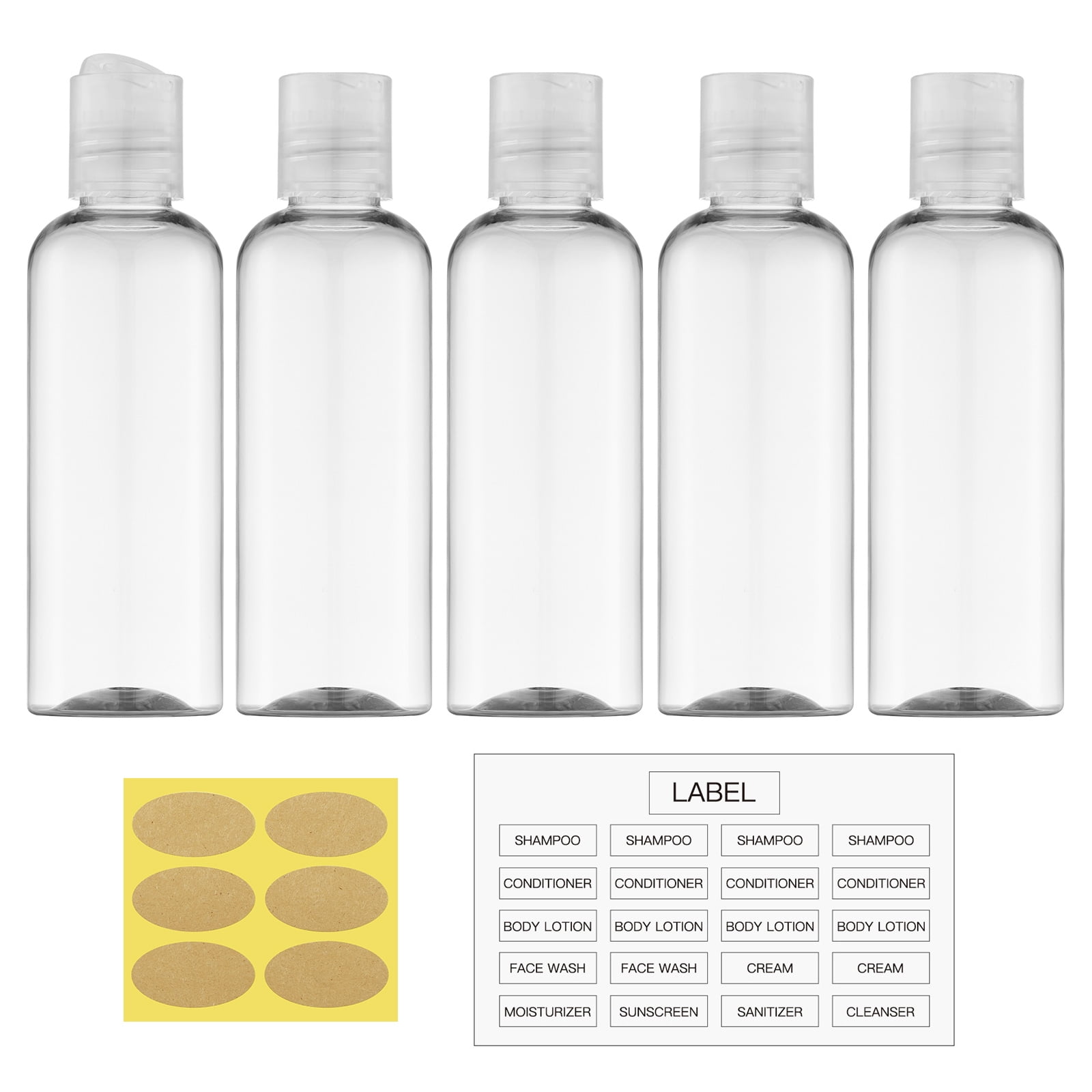 Lulupack Travel Bottles, 3.4 oz 100ml, TSA Approved, 5PCS All Clear ...