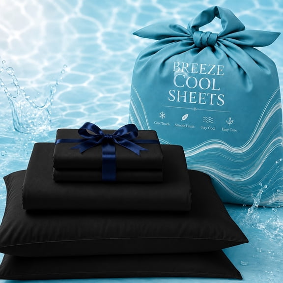 3/4 pcs Bamboo Cooling Bed Sheet Set - Queen/King Size Kids Room Bedding - Breathable, Smooth, Moisture Wicking - 16-Inch Deep Pocket Fitted Sheet Fits Thick Mattresses