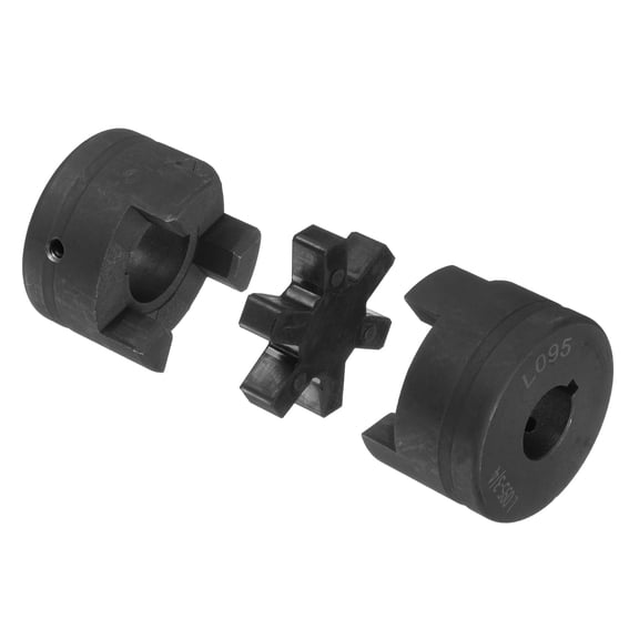 3/4 " to 1-1/8" L095 Flexible 3-Piece L-Jaw Coupling Coupler Set & Buna-N NBR Rubber Spider for Log Splitter Hybrid Equipment