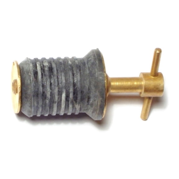 3/4" to 1" Brass T-Handle Rubber Drain Plugs (4 pcs.)