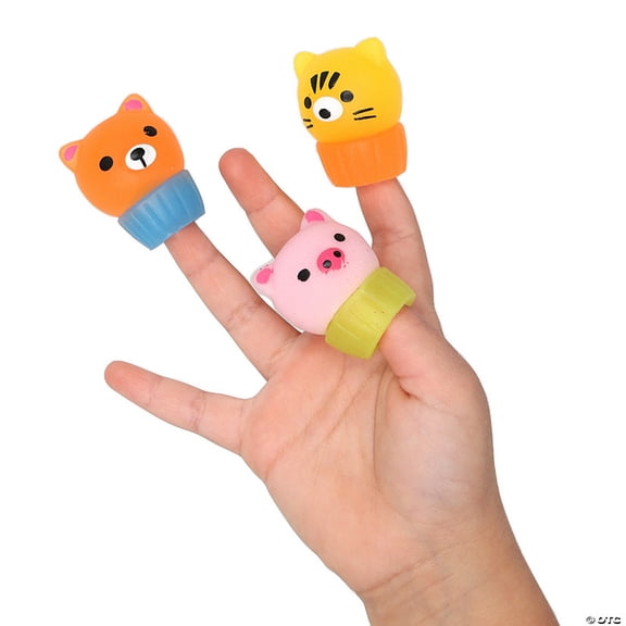 3/4" x 1 1/4" Mochi Character Rubber Finger Puppets - 12 Pieces