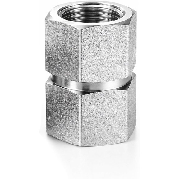 3/4"x 1/2" Female NPT Hex Coupling - 304 Stainless Steel Double Female Thread Pipe Connector Fitting for Air Compressor Hydraulic Water Gas Line 4500 PSI Heavy Duty (1 Pack)