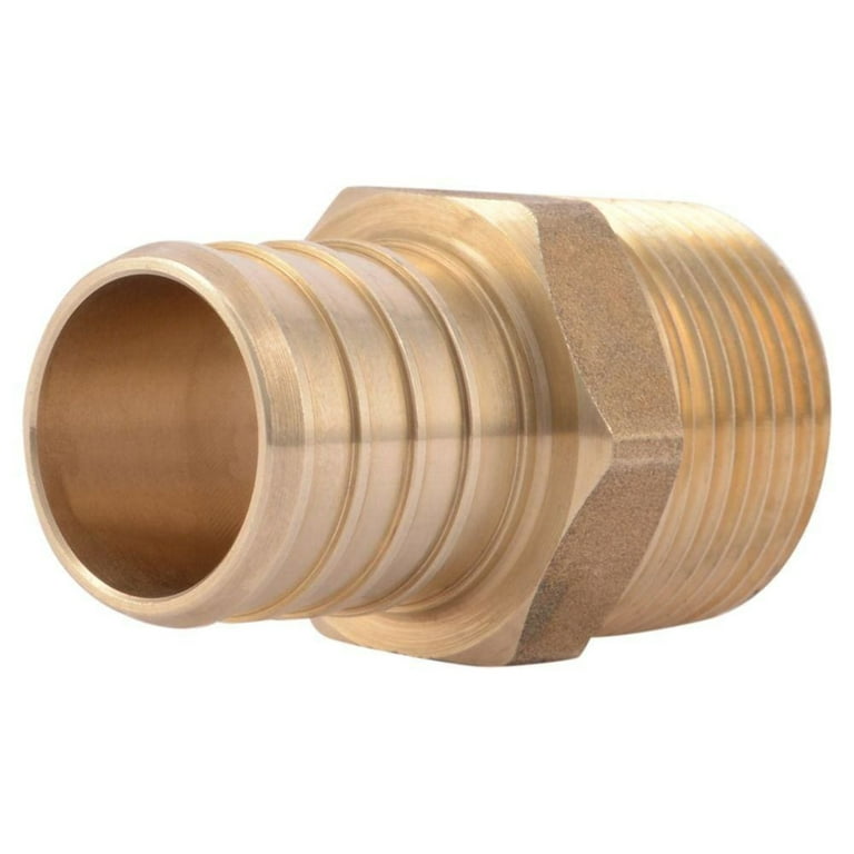 3/4 x 1/2 Inch PEX Male NPT Thread Adapter Connector Fitting Crimp Brass  for PEX Pipe Tubing, No Lead