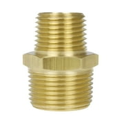 3/4" x 1/2" Male NPTF Pipe Reducing Hex Nipple Solid Brass Pipe Fitting New