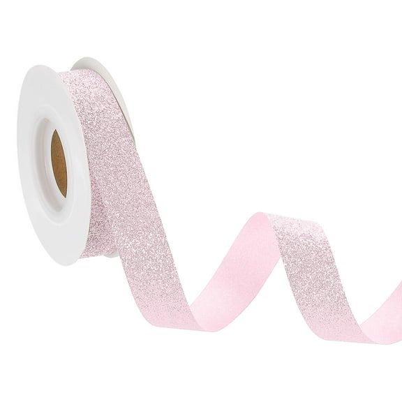 3/4" x 10 Yards Sparkle Ribbons, Gift Wrapping Crafts Cut Edge Ribbon, Pink