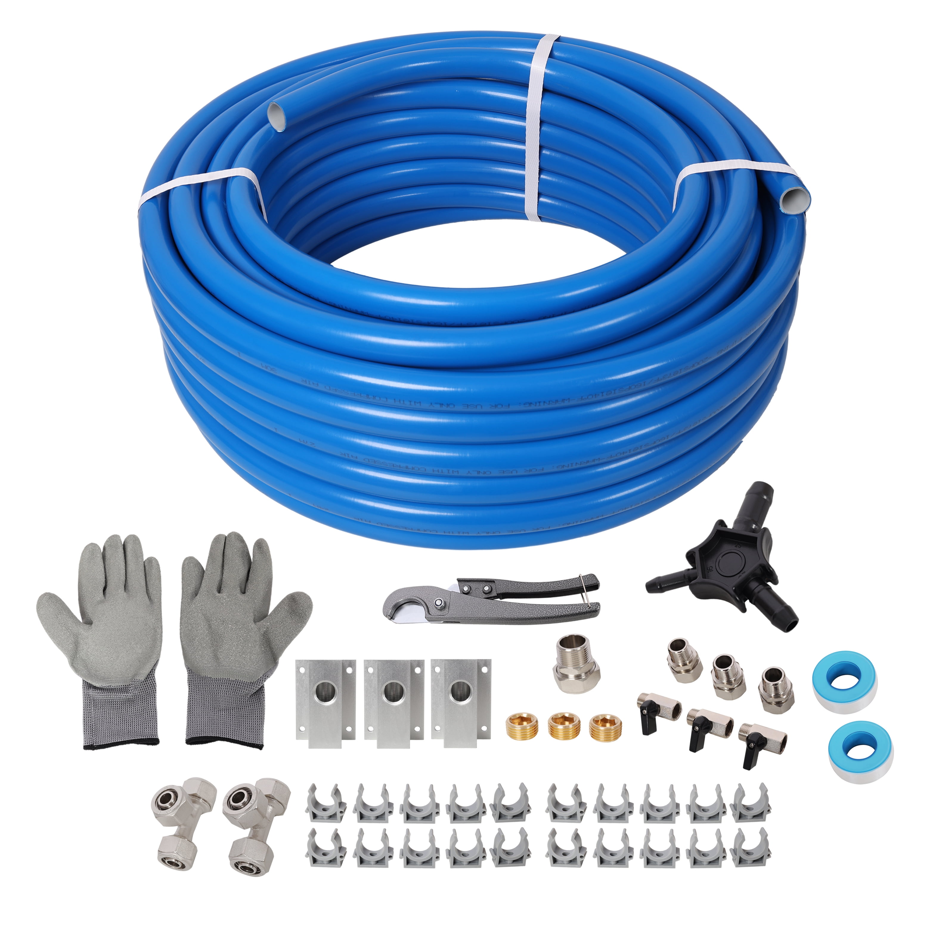 3/4" x 100ft Air Compressor Tubing Kit, PEX-AL-PEX Air Hose, Blue