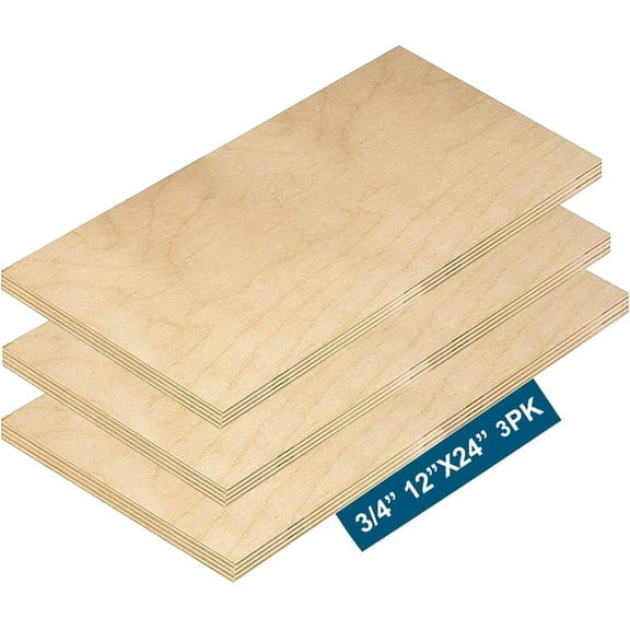 3/4" x 12" x 24" Baltic Birch Plywood – B/BB Grade (Package of 3) Arts and Crafts, School Projects and DIY Projects, Drawing, Painting, Kitchen, Cabinets
