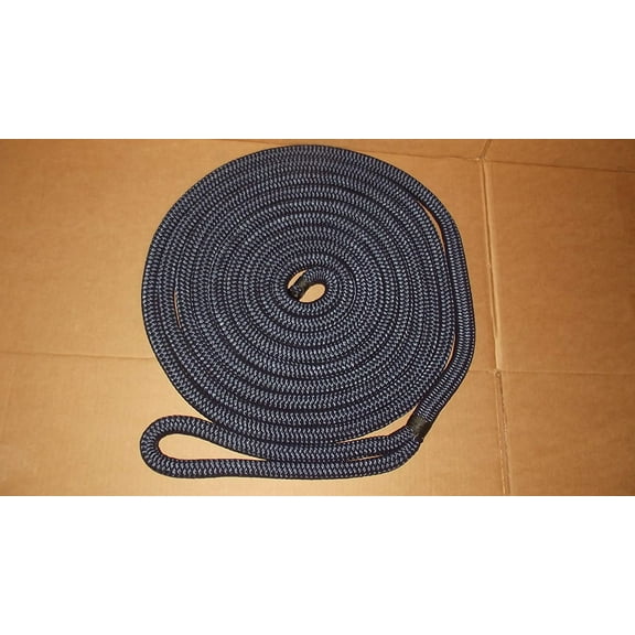 3/4" x 15' Double Braid Dock Line, Navy