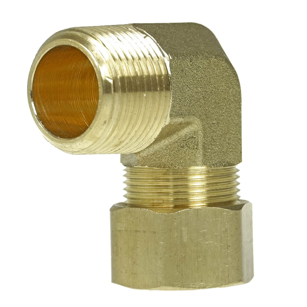 3/4  x 3/4  Compression X Male 90 Degree Forged Solid Brass Elbow Fitting