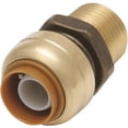 thumbnail image 1 of 3/4 x 3/4 Inch Push To Connect Male NPT Threaded Adapter Fitting Connector for PEX, Copper, CPVC Pipe, Brass Plumbing Fitting with Stiffener, No Lead, 1 of 4