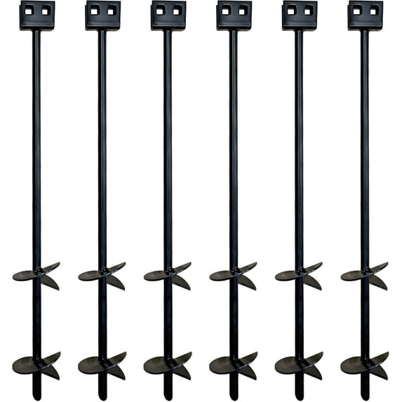 3/4" x 30" Mobile Home Double Disk Earth Auger Anchor, Heavy Duty Steel - RV, Camping, Tents, Trampolines, Deer Stands (6 Pack)