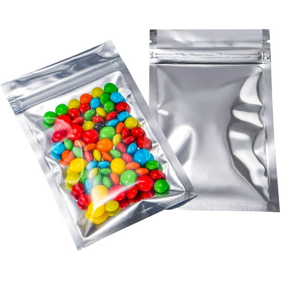 3.4 x 5.5 Inch Resealable Mylar Bags (100 Pack)