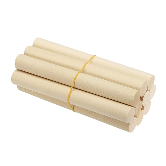 Uxcell Wooden Dowel Rod, Wood Dowels Unfinished Round Wood Sticks Hardwood Sticks for Home Decor 3/4 x 6 Inch