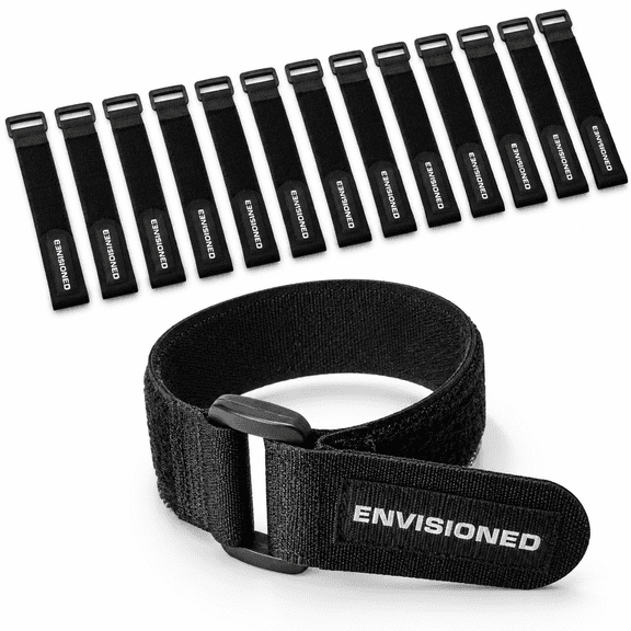 3/4" x 8" Reusable Cinch Straps 12 Pack Multipurpose Hook and Loop Fasteners