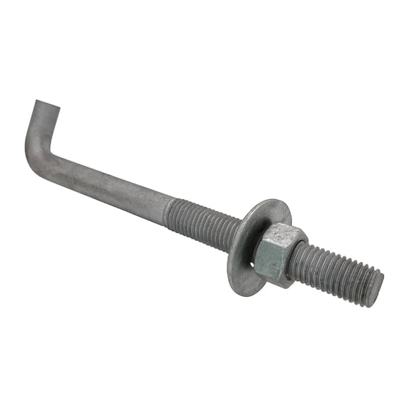 3/4" x 8-inch Galvanized Threaded Anchor Bolts with Hardware for Wood, Concrete (10 Pack)