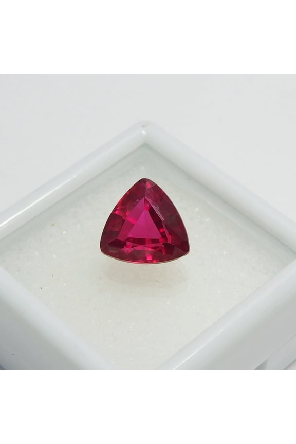 3.40 Ct Trillion Cut Red Ruby Natural CERTIFIED Loose Gemstone For Ring